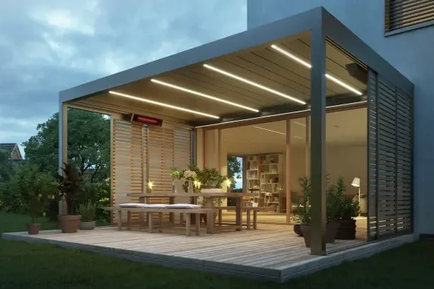 Lamaxa L50 Pergola mit Lamellendach auf moderner Terrasse