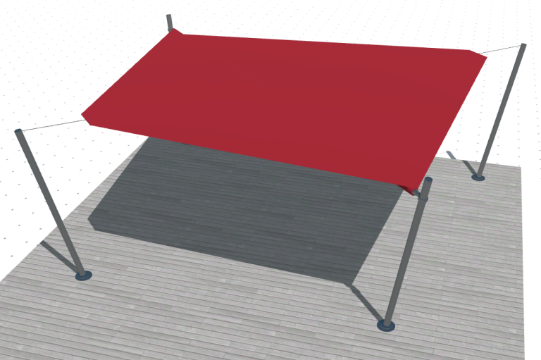 Sonnensegel nach Maß geplant für perfekte Anpassung an Terrasse und Garten