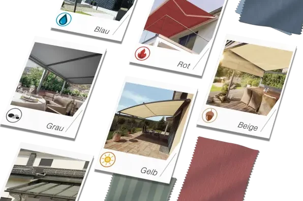 Große Auswahl an Markisenstoffen und Designs