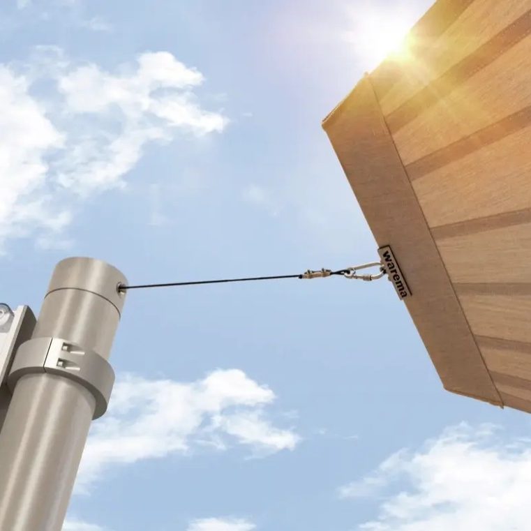 Sonnensegel Befestigung Detail hochwertige Spanntechnik