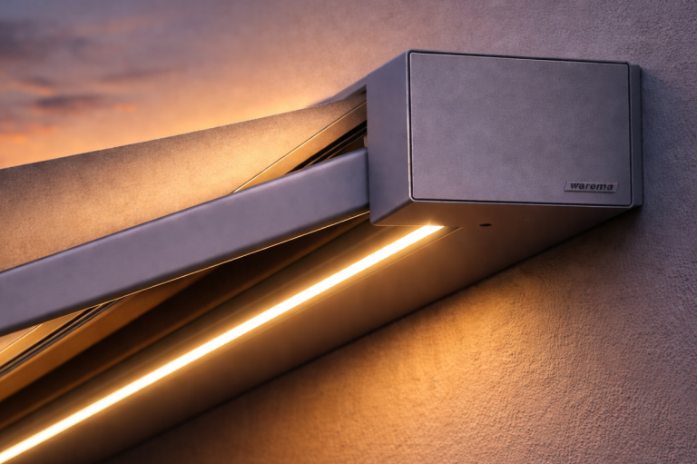 LED-Beleuchtung integriert in Markise für stimmungsvolle Abende